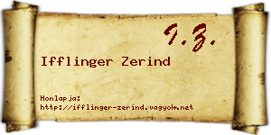 Ifflinger Zerind névjegykártya